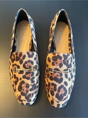 Leopard Print Loafers with Gold Bit